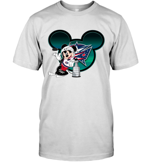 NHL Columbus Blue Jackets Stanley Cup Mickey Mouse Disney Hockey T Shirt