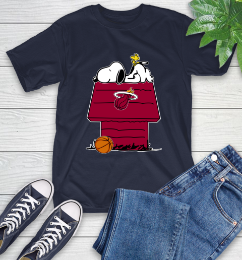 Miami Heat NBA Basketball Snoopy Woodstock The Peanuts Movie T-Shirt 4