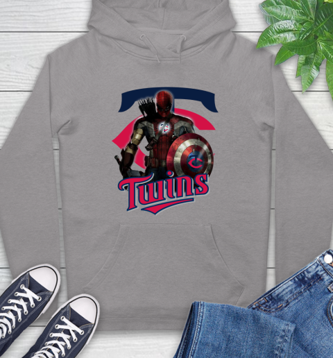 MLB Captain America Thor Spider Man Hawkeye Avengers Endgame Baseball Minnesota Twins Hoodie 6
