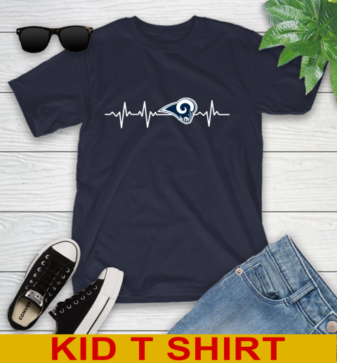 Los Angeles Rams NFL Football Heart Beat Shirt Youth T-Shirt 2