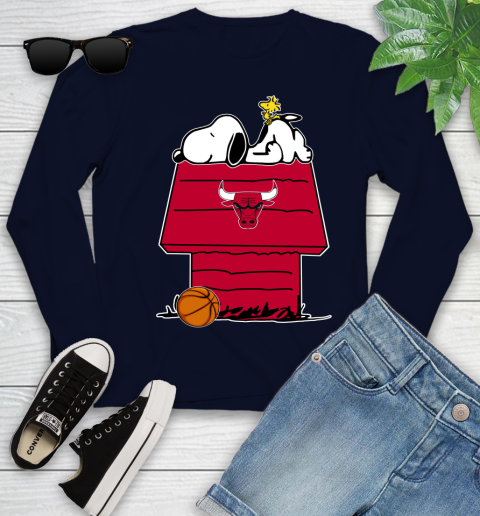 Chicago Bulls NBA Basketball Snoopy Woodstock The Peanuts Movie Youth Long Sleeve 3