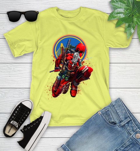 NBA Deadpool Marvel Comics Sports Basketball Golden State Warriors Youth T-Shirt 8