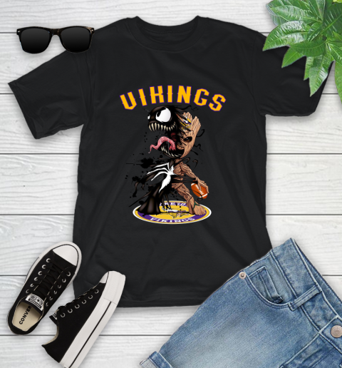 NFL Minnesota Vikings Football Venom Groot Guardians Of The Galaxy Youth T-Shirt 2