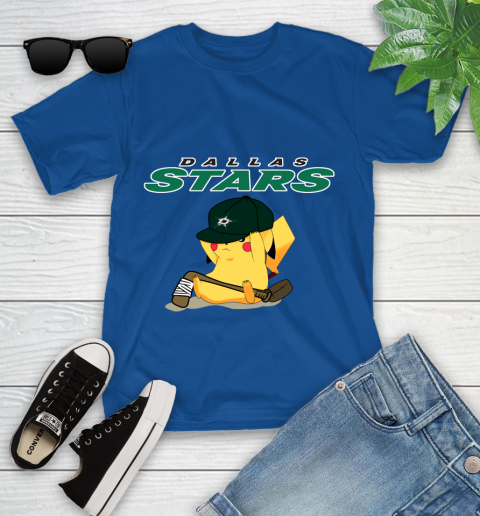 NHL Pikachu Hockey Sports Dallas Stars Youth T-Shirt 9