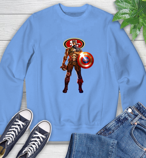 NFL Captain America Marvel Avengers Endgame Football Sports San Francisco 49ers Sweatshirt 11