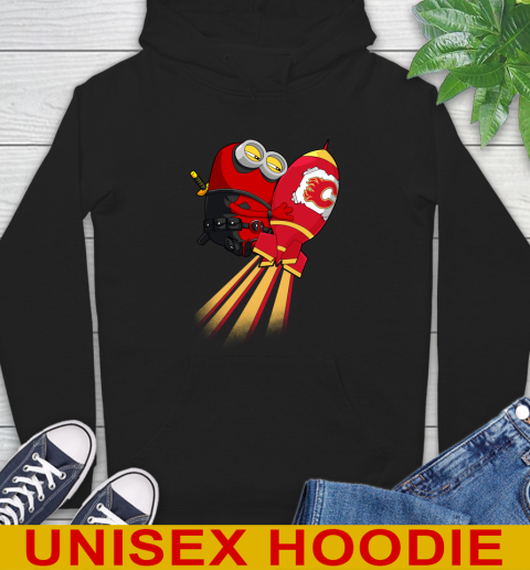 NHL Hockey Calgary Flames Deadpool Minion Marvel Shirt Hoodie