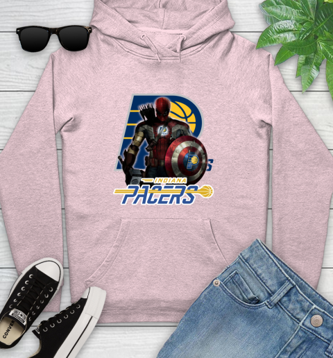 Indiana Pacers NBA Basketball Captain America Thor Spider Man Hawkeye Avengers Youth Hoodie 10