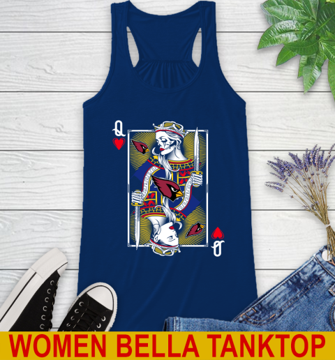 NFL Football Arizona Cardinals The Queen Of Hearts Card Shirt Racerback Tank 7