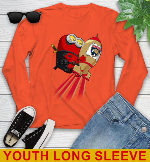 NHL Hockey Florida Panthers Deadpool Minion Marvel Shirt Youth Long Sleeve 3