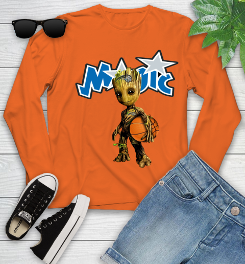 Orlando Magic NBA Basketball Groot Marvel Guardians Of The Galaxy Youth Long Sleeve 4