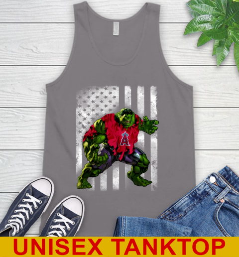 Los Angeles Angels Hulk Marvel Avengers MLB Baseball American Flag Tank Top 6