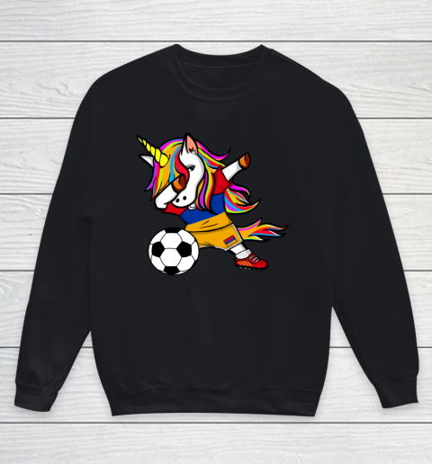 Dabbing Unicorn Armenia Football Armenian Flag Soccer Youth Sweatshirt
