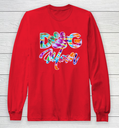 Dog Mom Shirt Tie Dye Dog Mom Apparel for Women Dog Lover Gifts Paw Long Sleeve T-Shirt 7