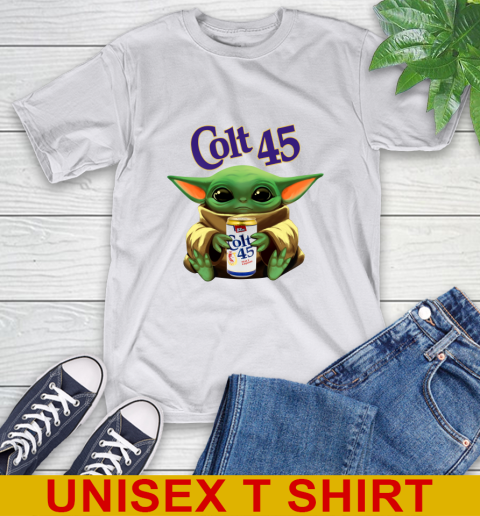 Star Wars Baby Yoda Hugs Colt 45 Beer Shirt 12