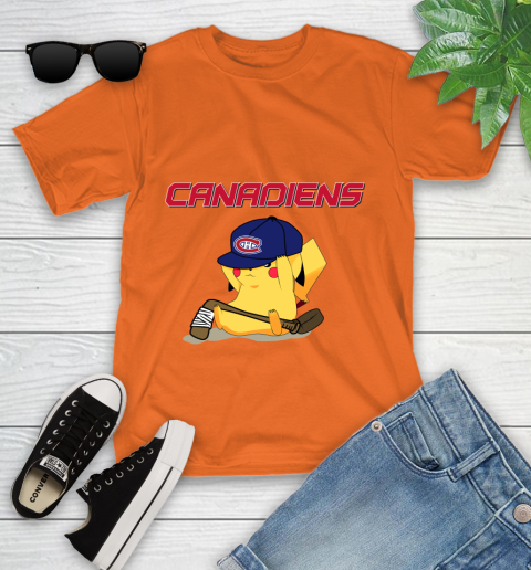 NHL Pikachu Hockey Sports Montreal Canadiens Youth T-Shirt 7