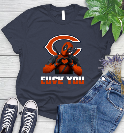 NHL Chicago Bears Deadpool Love You Fuck You Football Sports Women's T-Shirt 14