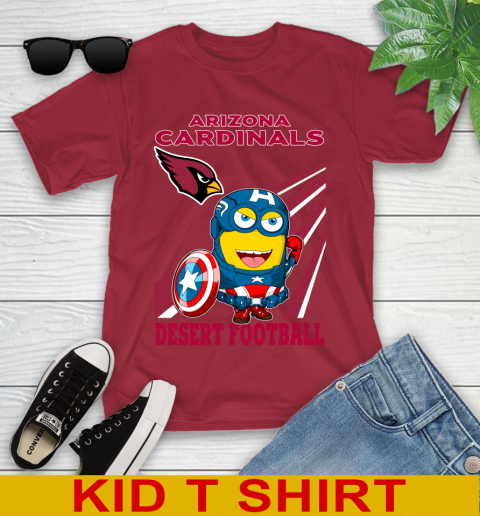 NFL Football Arizona Cardinals Captain America Marvel Avengers Minion Shirt Youth T-Shirt 12