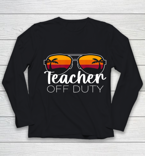 Teacher Off Duty Sunglasses Beach Sunset Youth Long Sleeve