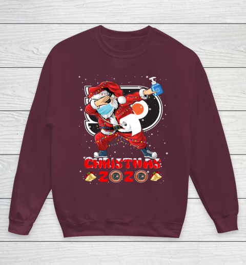 Philadelphia Flyers Funny Santa Claus Dabbing Christmas 2020 NHL Youth Sweatshirt 4