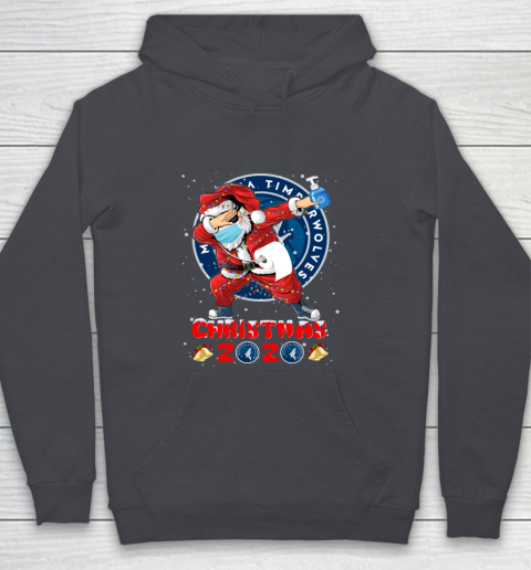 Minnesota Timberwolves Funny Santa Claus Dabbing Christmas 2020 NBA Youth Hoodie 5