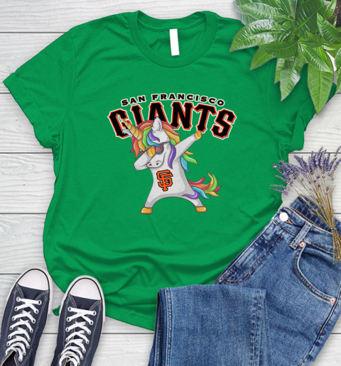 San Francisco Giants MLB Baseball Funny Unicorn Dabbing Sports Women's T-Shirt 6