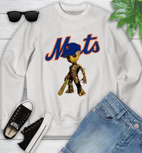 MLB New York Mets Groot Guardians Of The Galaxy Baseball Youth Sweatshirt