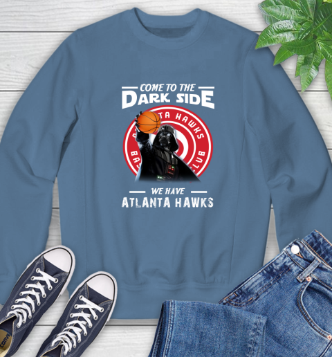 NBA Come To The Dark Side We Have Atlanta Hawks Star Wars Darth Vader Basketball Sweatshirt 8