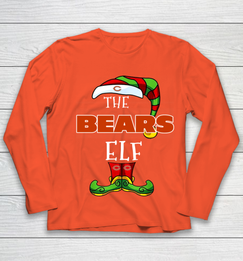 Chicago Bears Christmas ELF Funny NFL Youth Long Sleeve 3