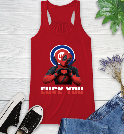 MLB Chicago Cubs Deadpool Love You Fuck You Baseball Sports Racerback Tank 5