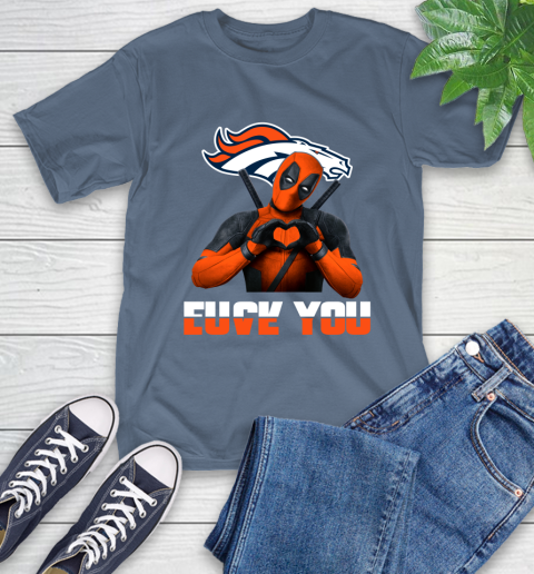 NHL Denver Broncos Deadpool Love You Fuck You Football Sports T-Shirt 8