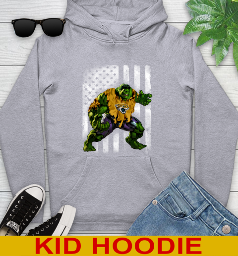 Jacksonville Jaguars Hulk Marvel Avengers NFL Football American Flag Youth Hoodie 6