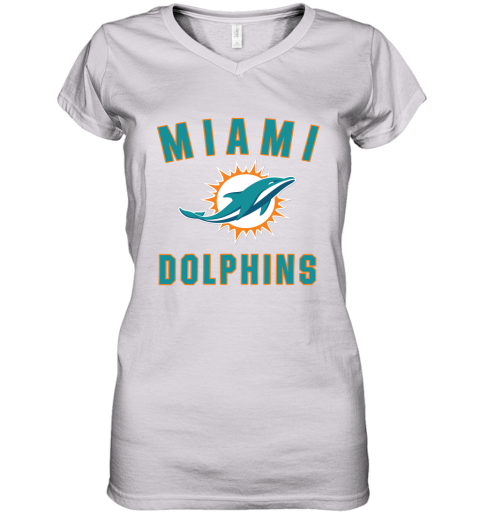 Miami Dolphins NFL Pro Line by Fanatics Branded Aqua Vintage Victory Women's V-Neck T-Shirt