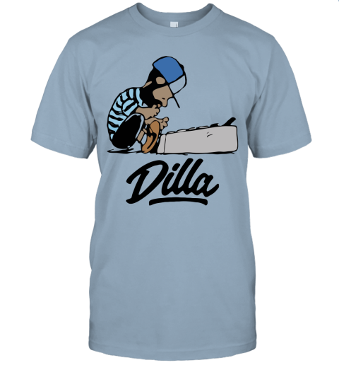 tdpf schroeder peanuts j dilla snoopy mashup shirts jersey t shirt 60 front light blue