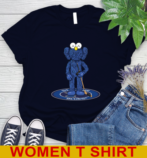 NHL Hockey St.Louis Blues Kaws Bff Blue Figure Shirt Women's T-Shirt 3