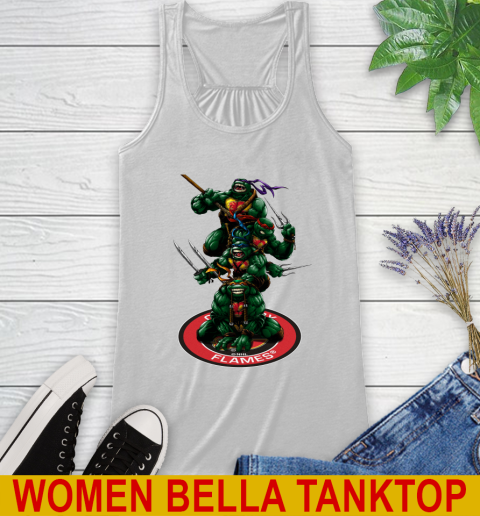 NHL Hockey Calgary Flames Teenage Mutant Ninja Turtles Shirt Racerback Tank