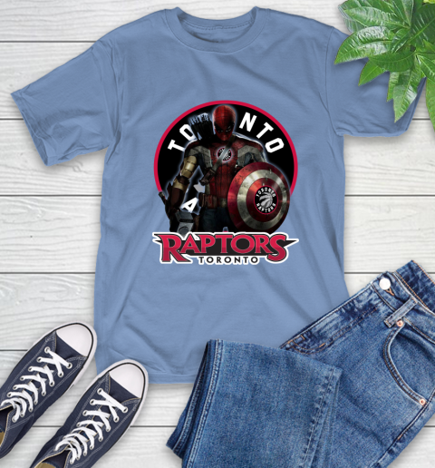 Toronto Raptors NBA Basketball Captain America Thor Spider Man Hawkeye Avengers T-Shirt 11
