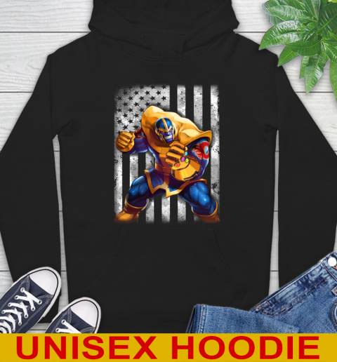 NHL Hockey Calgary Flames Thanos Marvel American Flag Shirt Hoodie