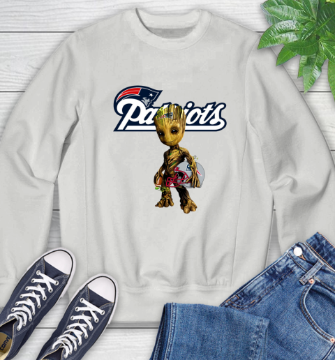 New England Patriots NFL Football Groot Marvel Guardians Of The Galaxy Sweatshirt 5