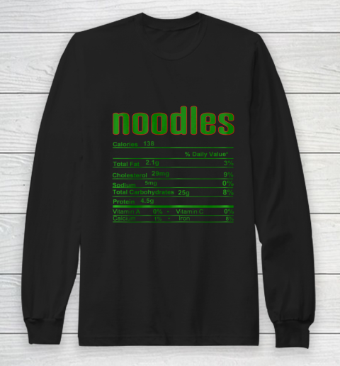 Thanksgiving Christmas Noodles Nutrition Fact Long Sleeve T-Shirt