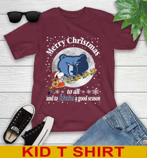 Memphis Grizzlies Merry Christmas To All And To Grizzlies A Good Season NBA Basketball Sports Youth T-Shirt 5