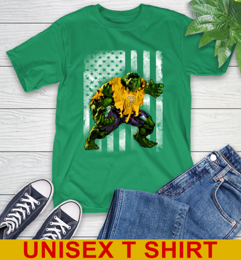 Pittsburgh Pirates Hulk Marvel Avengers MLB Baseball American Flag T-Shirt 7