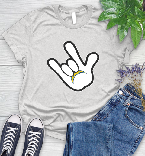 San Diego Chargers NFL Football Mickey Rock Hand Disney Women's T-Shirt