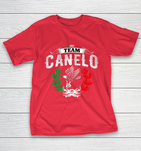 Funny Team Canelos Mexico Alvarez Flag Aguila Tricolor box T-Shirt 9