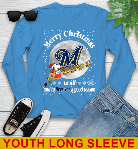 Milwaukee Brewers Merry Christmas To All And To Brewers A Good Season MLB Baseball Sports Youth Long Sleeve 8