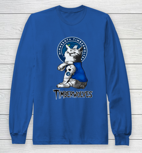 NBA Basketball My Cat Loves Minnesota Timberwolves Long Sleeve T-Shirt 6