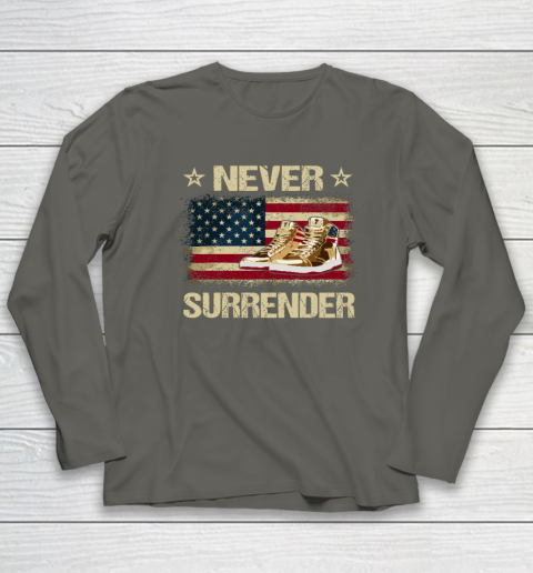 Never Surrender Gold Sneakers Pro Trump 2024 Long Sleeve T-Shirt 4