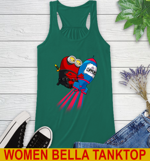 NBA Basketball LA Clippers Deadpool Minion Marvel Shirt Racerback Tank 5