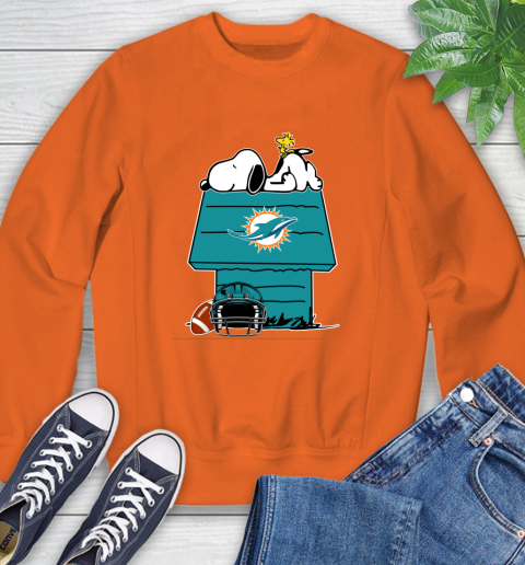 Miami Dolphins NFL Football Snoopy Woodstock The Peanuts Movie Sweatshirt 4