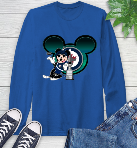 NHL Winnipeg Jets Stanley Cup Mickey Mouse Disney Hockey T Shirt Long Sleeve T-Shirt 9