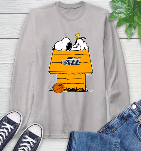 Utah Jazz NBA Basketball Snoopy Woodstock The Peanuts Movie Long Sleeve T-Shirt 12